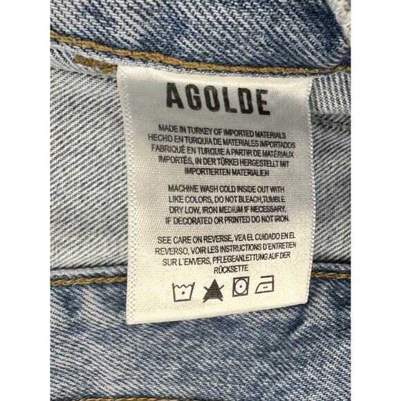 AGOLDE Cooper Cargo Blue Denim High Rise Straight Leg Jeans Size 24 - Picture 6 of 7